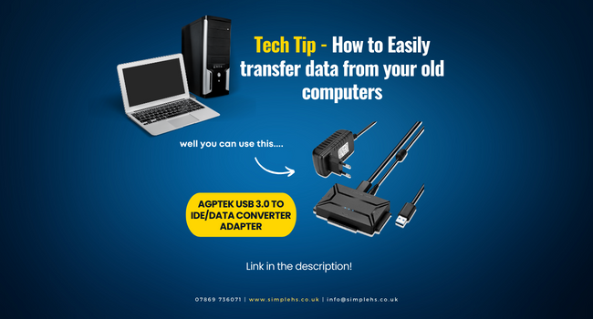 Read more about the article Tech Tip – Bought a new computer? How to get your pics, music etc off your old computer EASILY!!!