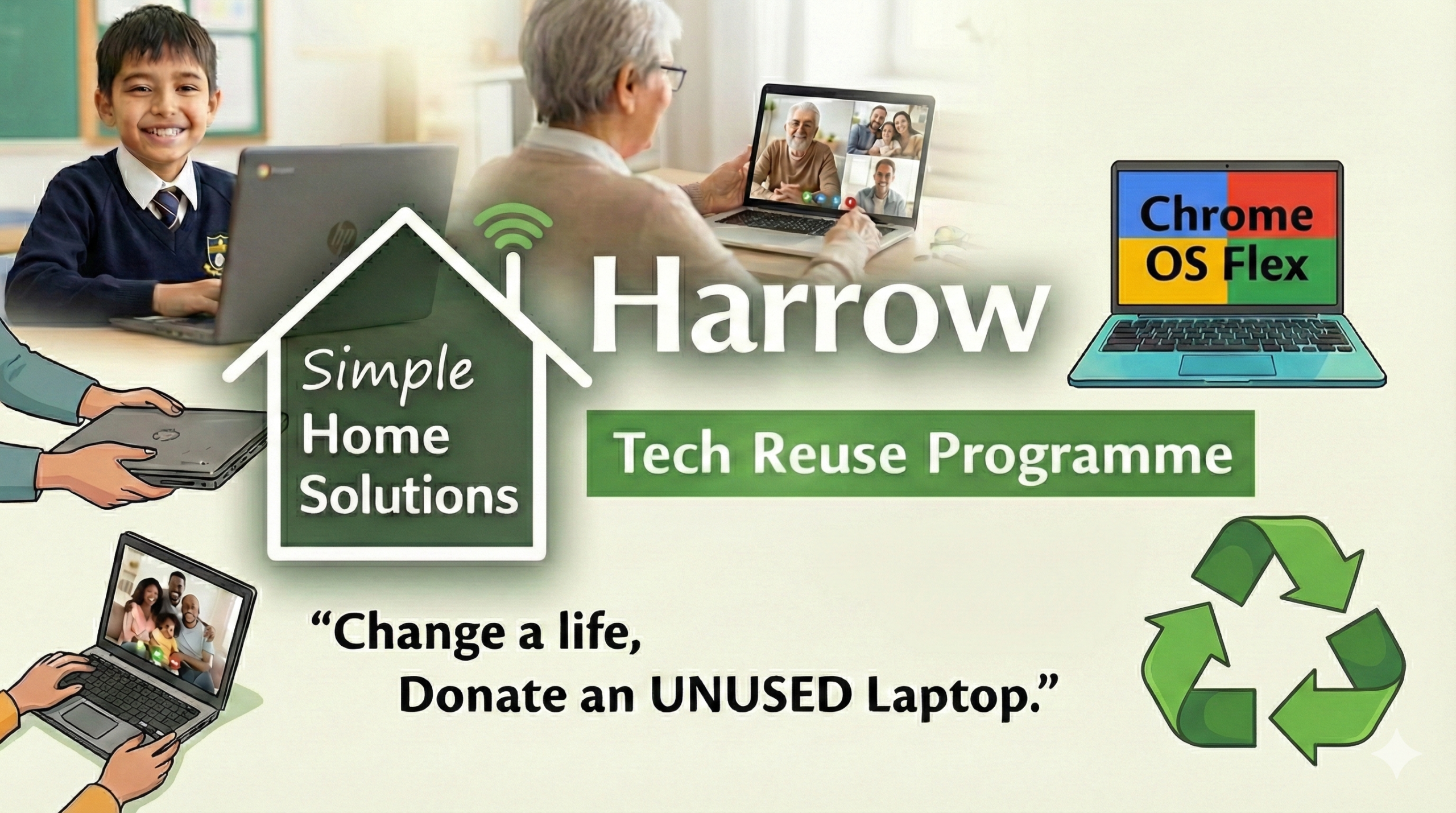 Tech Reuse Programme providing refurbished laptops to families and individuals in the community